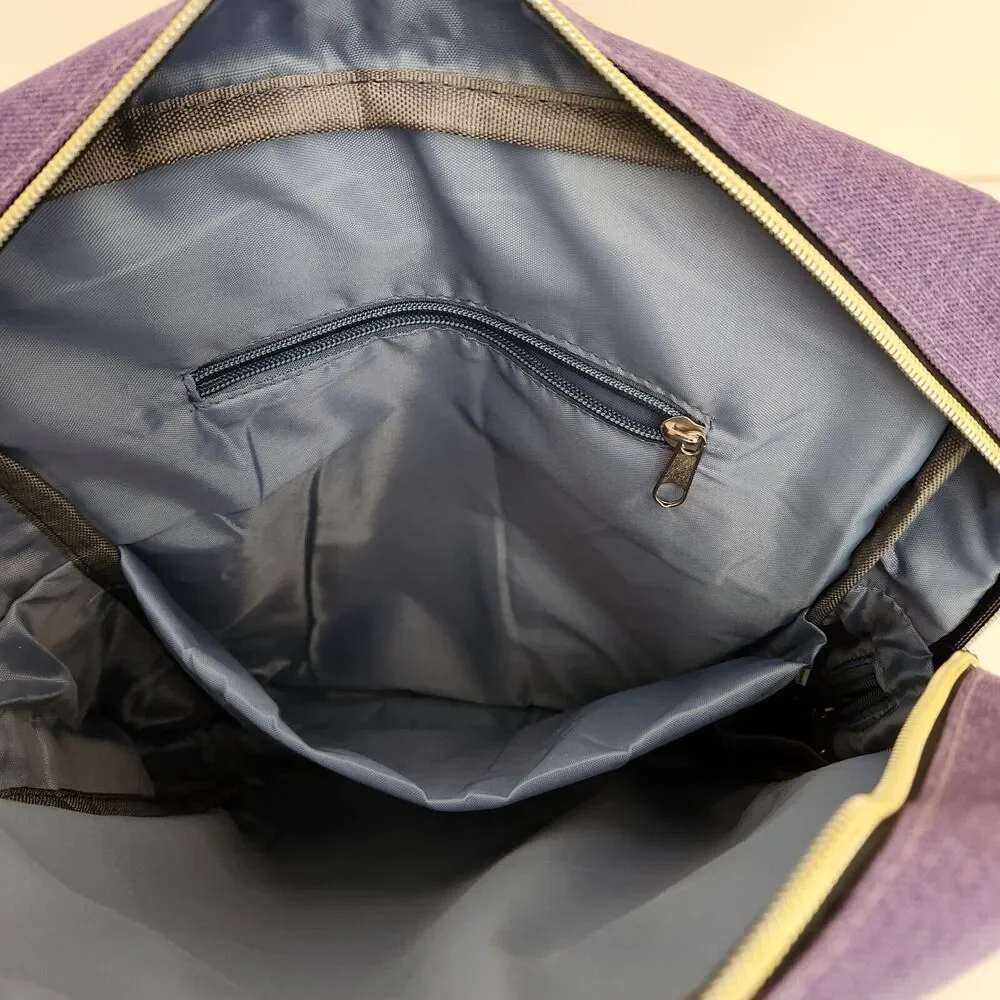 UGrace Backpack Laptop Travel ~ USB Charging Port Purple Canvas Water Resistant.